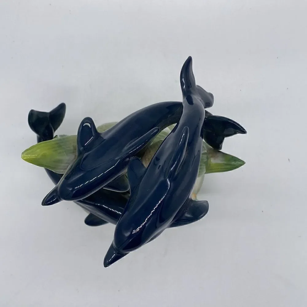 Vintage HETCO Ceramic Dolphin Figurine